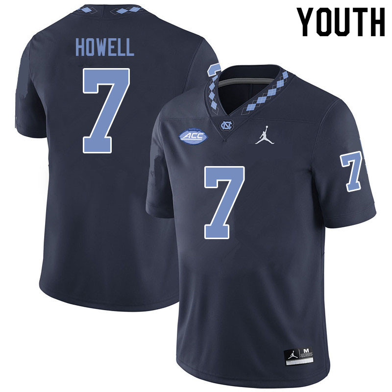 Jordan Brand Youth #7 Sam Howell North Carolina Tar Heels College Football Jerseys Sale-Black